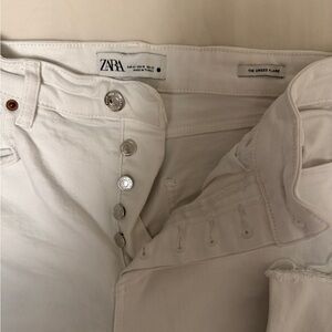 Zara Women's Cream Wide Leg Jeans